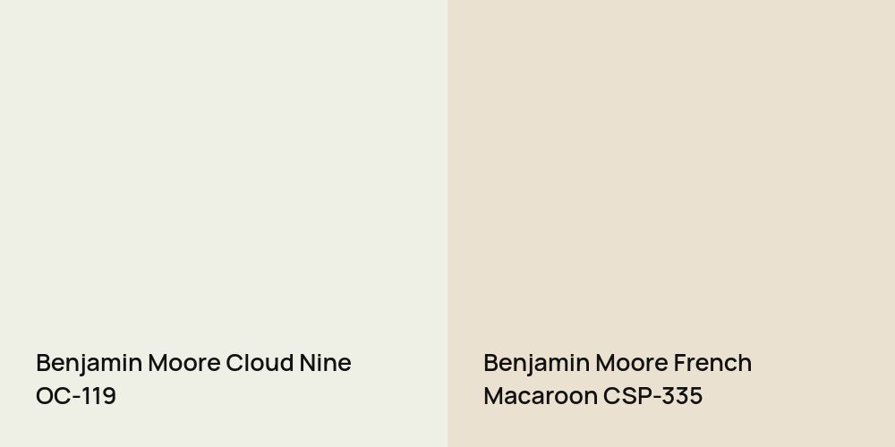 Benjamin Moore Cloud Nine vs. Benjamin Moore French Macaroon