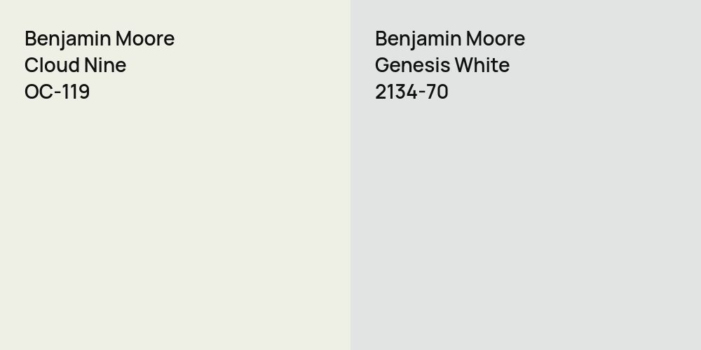 Benjamin Moore Cloud Nine vs. Benjamin Moore Genesis White