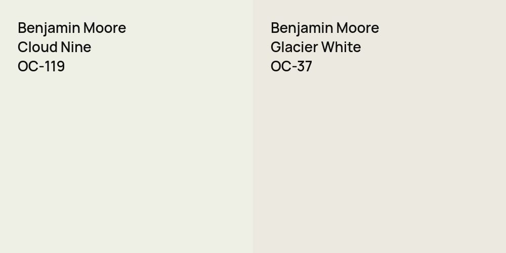 Benjamin Moore Cloud Nine vs. Benjamin Moore Glacier White