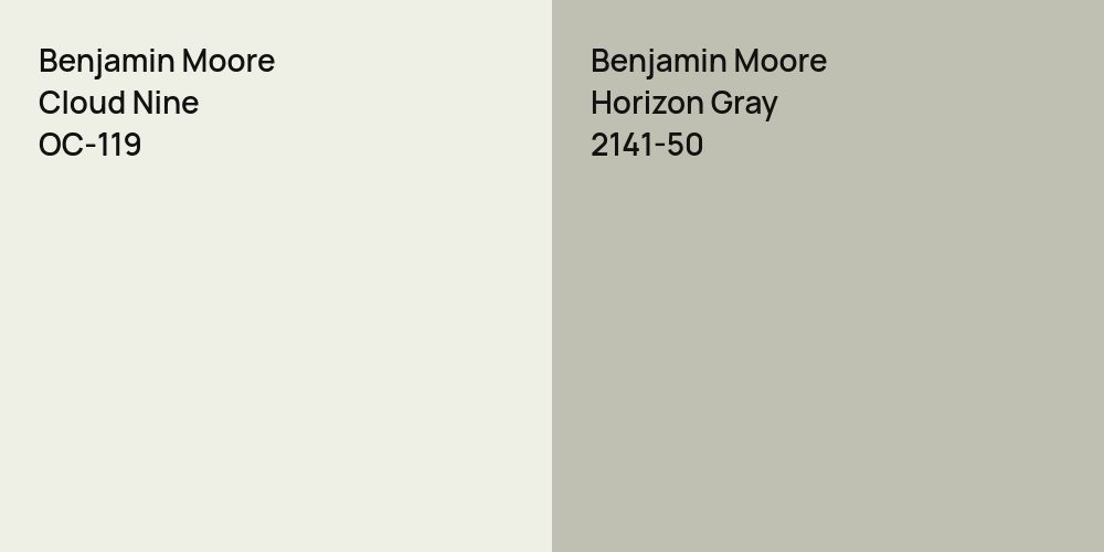 Benjamin Moore Cloud Nine vs. Benjamin Moore Horizon Gray