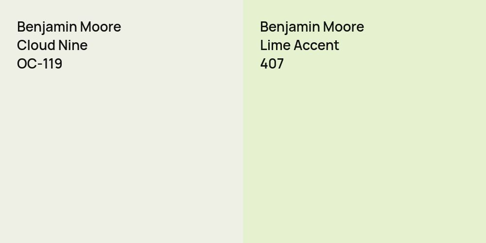 Benjamin Moore Cloud Nine vs. Benjamin Moore Lime Accent