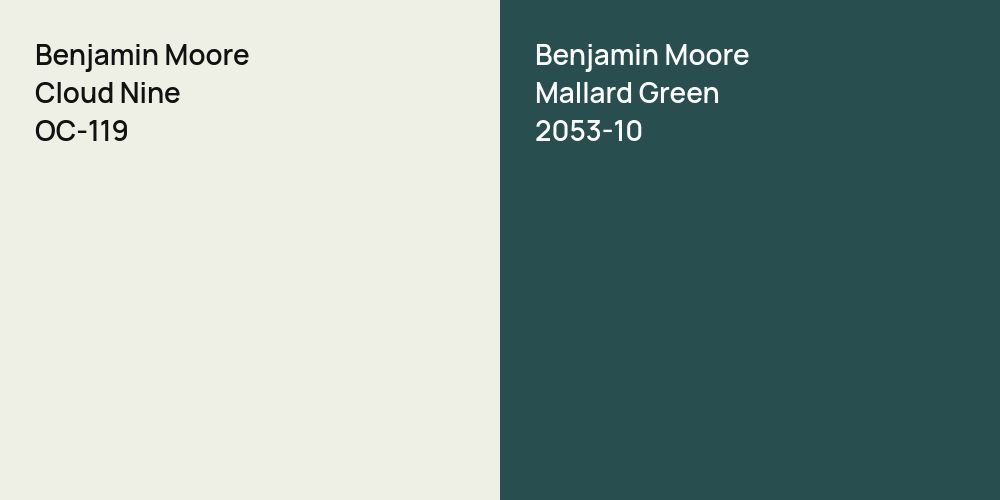 Benjamin Moore Cloud Nine vs. Benjamin Moore Mallard Green