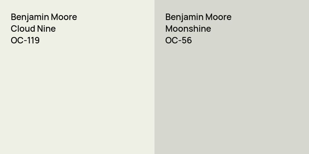 Benjamin Moore Cloud Nine vs. Benjamin Moore Moonshine