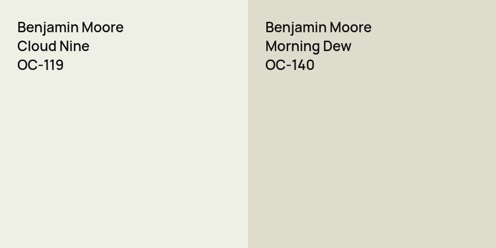 Benjamin Moore Cloud Nine vs. Benjamin Moore Morning Dew