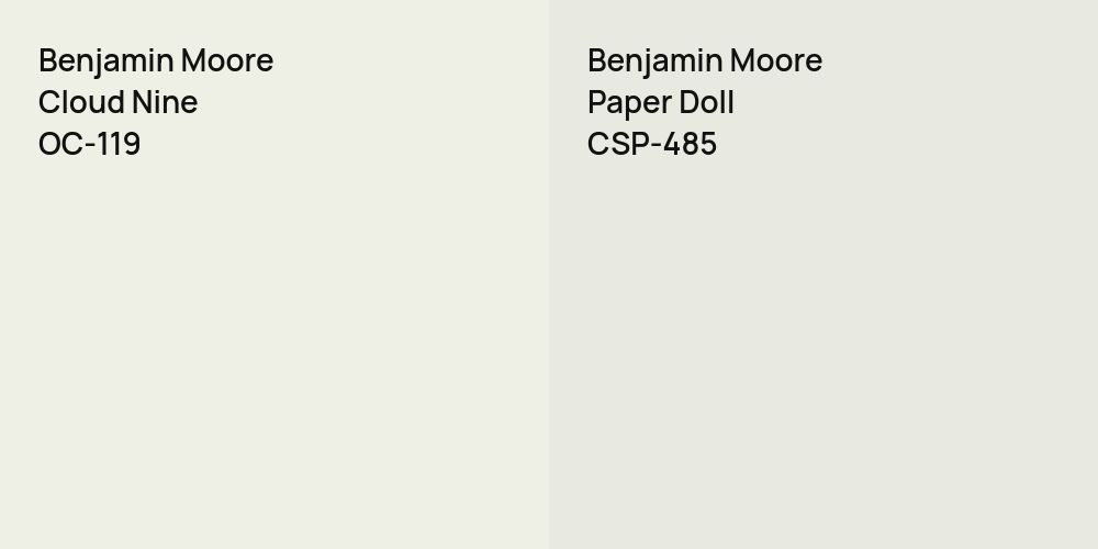 Benjamin Moore Cloud Nine vs. Benjamin Moore Paper Doll