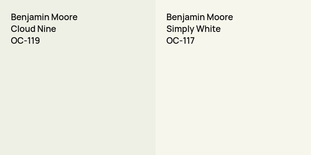 Benjamin Moore Cloud Nine vs. Benjamin Moore Simply White