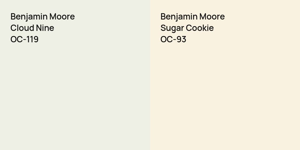 Benjamin Moore Cloud Nine vs. Benjamin Moore Sugar Cookie