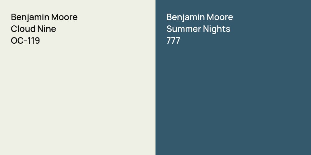 Benjamin Moore Cloud Nine vs. Benjamin Moore Summer Nights