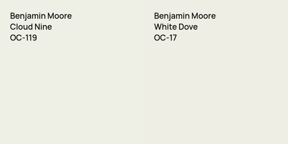 Benjamin Moore Cloud Nine vs. Benjamin Moore White Dove