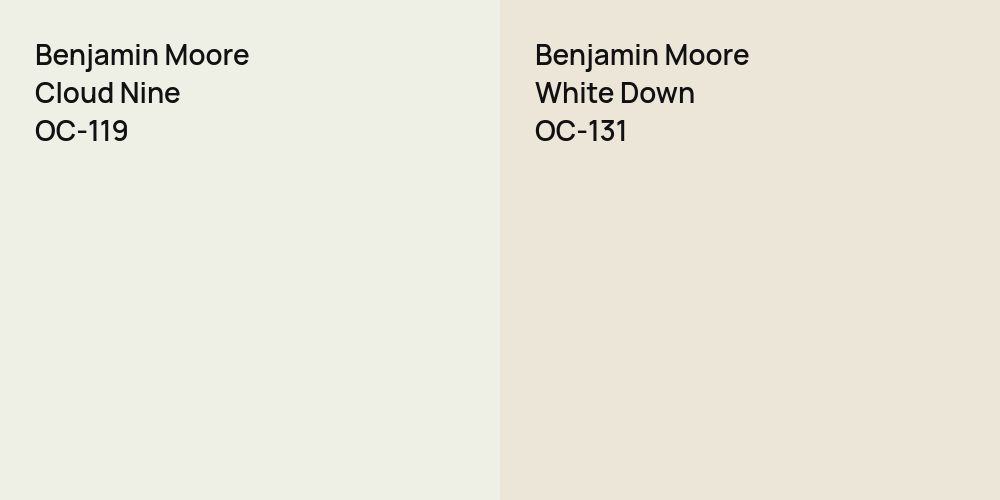 Benjamin Moore Cloud Nine vs. Benjamin Moore White Down