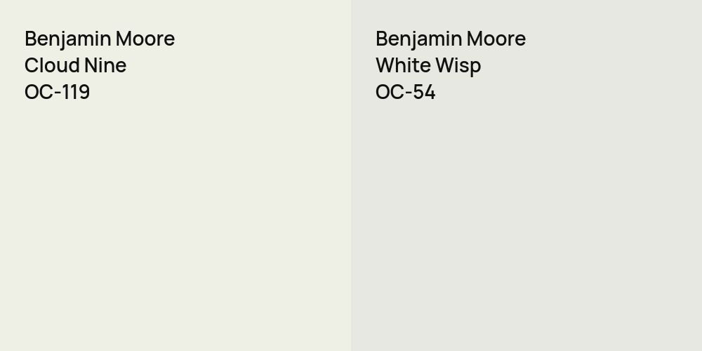 Benjamin Moore Cloud Nine vs. Benjamin Moore White Wisp