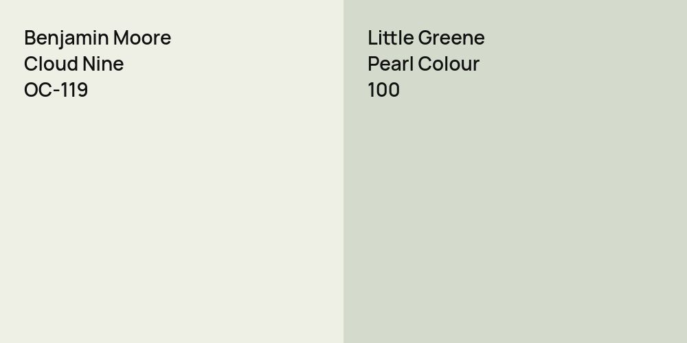 Benjamin Moore Cloud Nine vs. Little Greene Pearl Colour