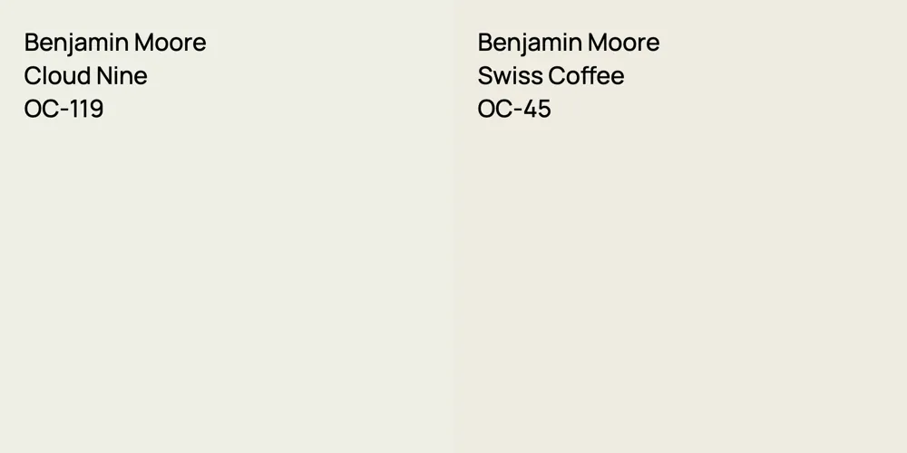 Benjamin Moore Cloud Nine vs. Benjamin Moore Swiss Coffee