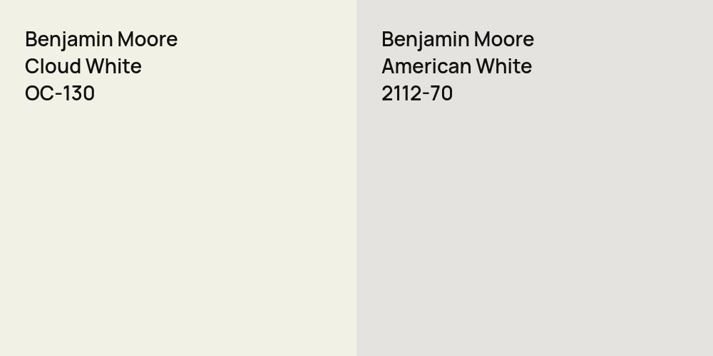 Benjamin Moore Cloud White vs. Benjamin Moore American White