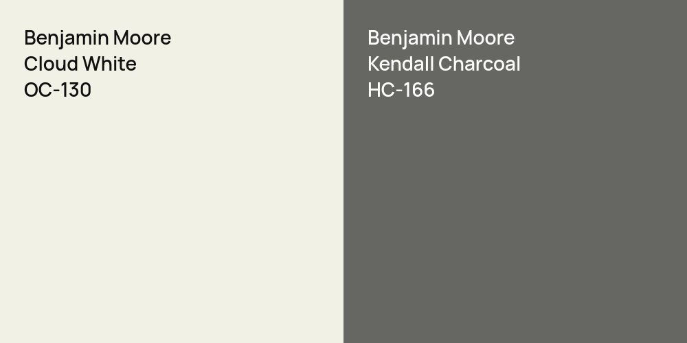 Benjamin Moore Cloud White vs. Benjamin Moore Kendall Charcoal