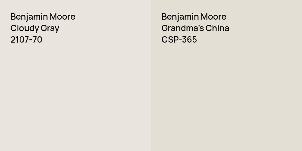 Benjamin Moore Cloudy Gray vs. Benjamin Moore Grandma's China