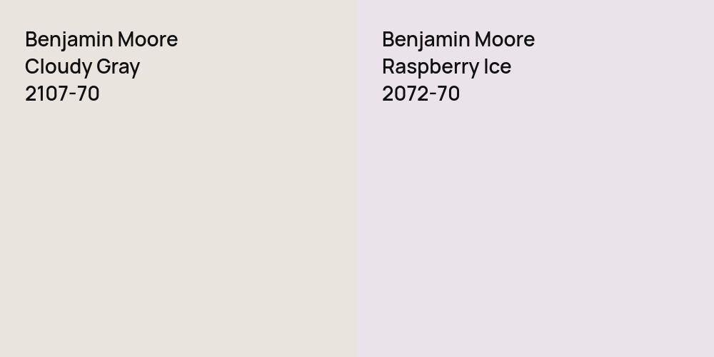 Benjamin Moore Cloudy Gray vs. Benjamin Moore Raspberry Ice