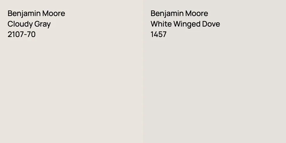 Benjamin Moore Cloudy Gray vs. Benjamin Moore White Winged Dove