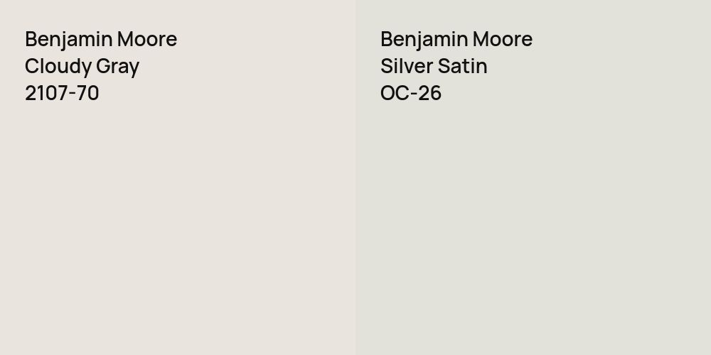 Benjamin Moore Cloudy Gray vs. Benjamin Moore Silver Satin