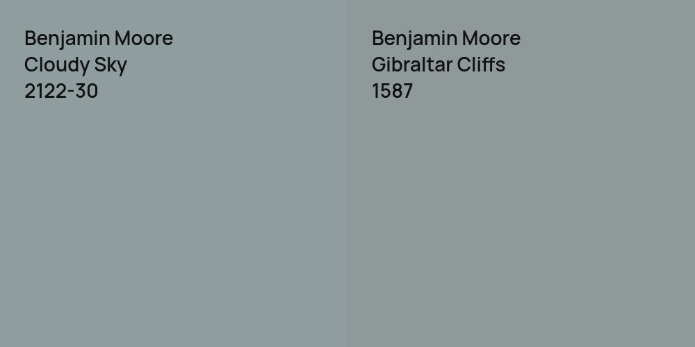 Benjamin Moore Cloudy Sky vs. Benjamin Moore Gibraltar Cliffs