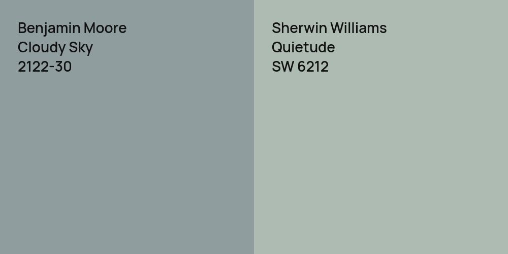 Benjamin Moore Cloudy Sky vs. Sherwin Williams Quietude