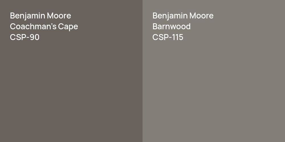 Benjamin Moore Coachman's Cape vs. Benjamin Moore Barnwood