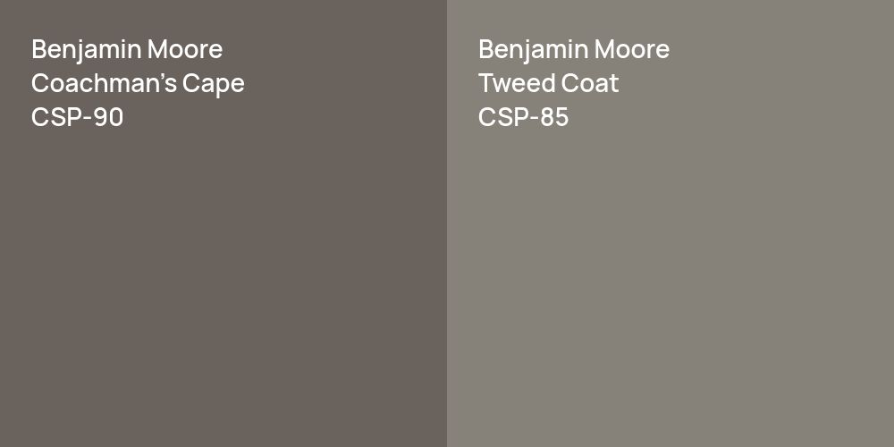 Benjamin Moore Coachman's Cape vs. Benjamin Moore Tweed Coat