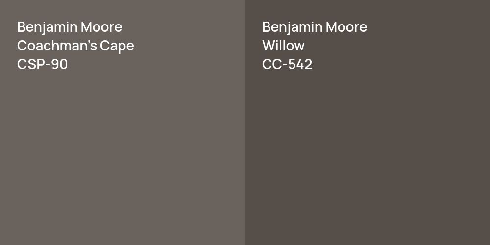 Benjamin Moore Coachman's Cape vs. Benjamin Moore Willow