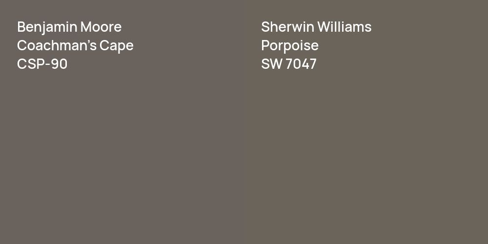 Benjamin Moore Coachman's Cape vs. Sherwin Williams Porpoise