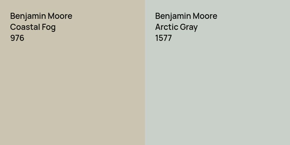 Benjamin Moore Coastal Fog vs. Benjamin Moore Arctic Gray