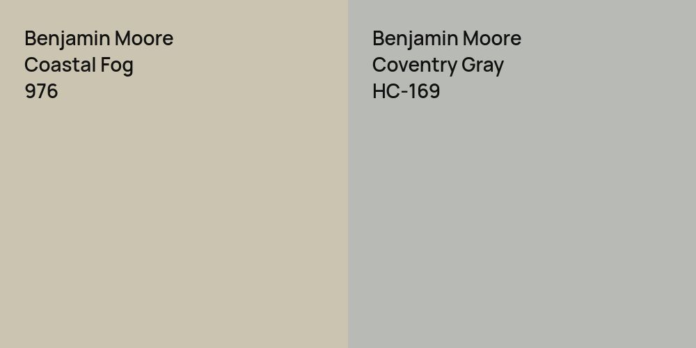 Benjamin Moore Coastal Fog vs. Benjamin Moore Coventry Gray