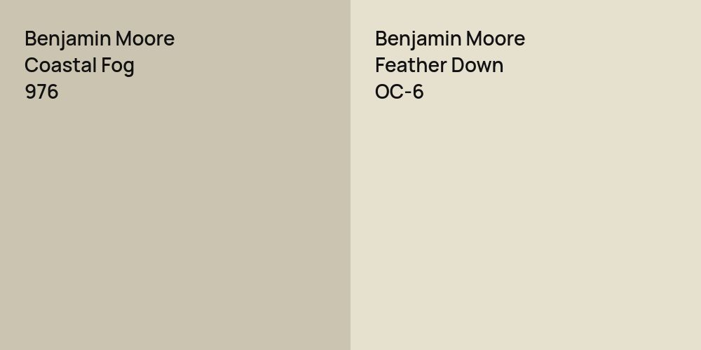 Benjamin Moore Coastal Fog vs. Benjamin Moore Feather Down