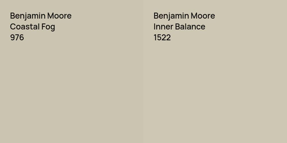 Benjamin Moore Coastal Fog vs. Benjamin Moore Inner Balance