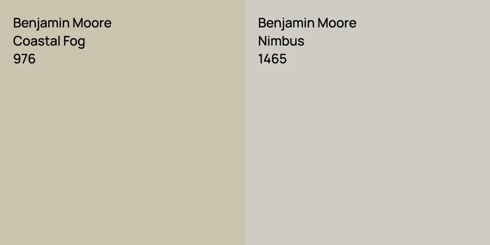 Benjamin Moore Coastal Fog vs. Benjamin Moore Nimbus