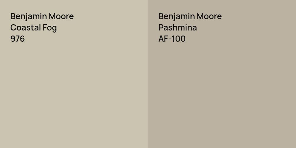 Benjamin Moore Coastal Fog vs. Benjamin Moore Pashmina