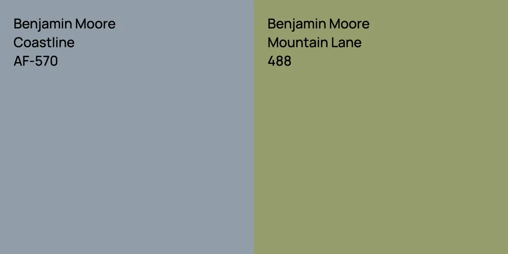 Benjamin Moore Coastline vs. Benjamin Moore Mountain Lane