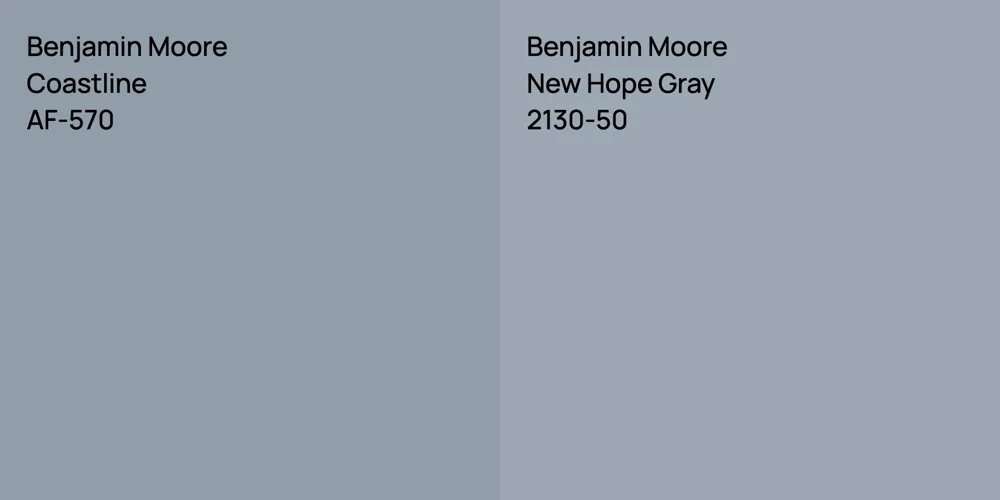 Benjamin Moore Coastline vs. Benjamin Moore New Hope Gray