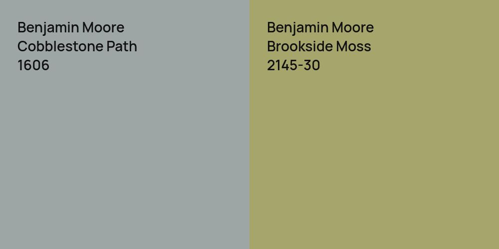 Benjamin Moore Cobblestone Path vs. Benjamin Moore Brookside Moss