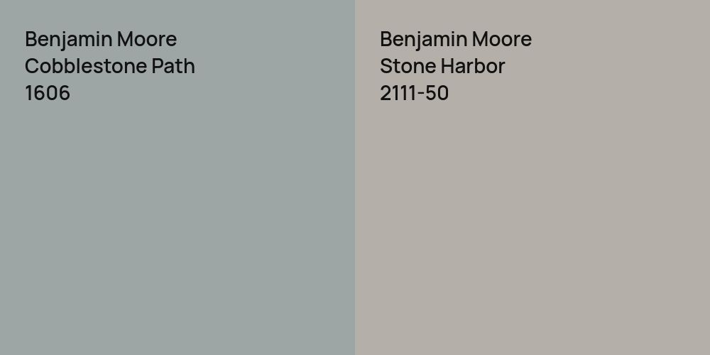 Benjamin Moore Cobblestone Path vs. Benjamin Moore Stone Harbor