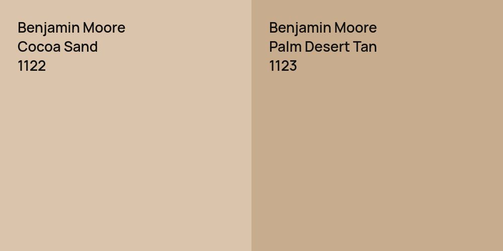 Benjamin Moore Cocoa Sand vs. Benjamin Moore Palm Desert Tan