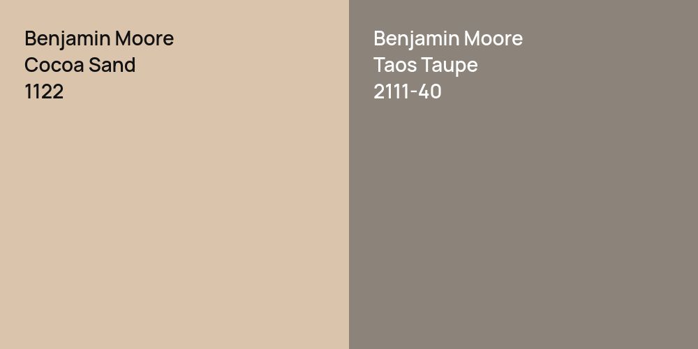 Benjamin Moore Cocoa Sand vs. Benjamin Moore Taos Taupe