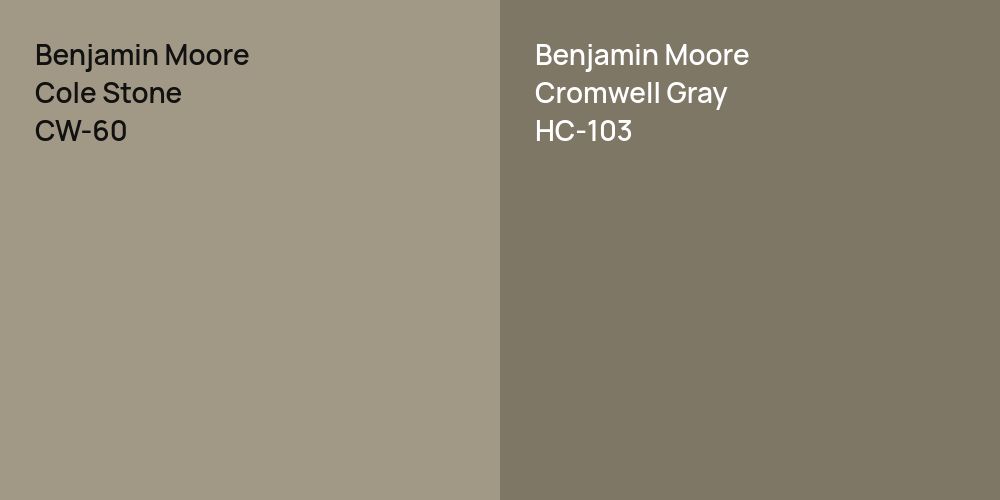 Benjamin Moore Cole Stone vs. Benjamin Moore Cromwell Gray