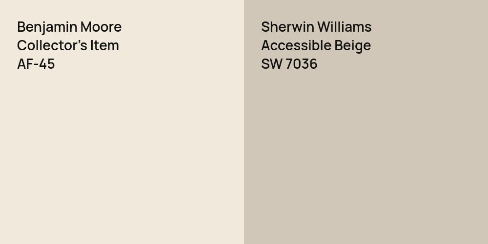 Benjamin Moore Collector's Item vs. Sherwin Williams Accessible Beige