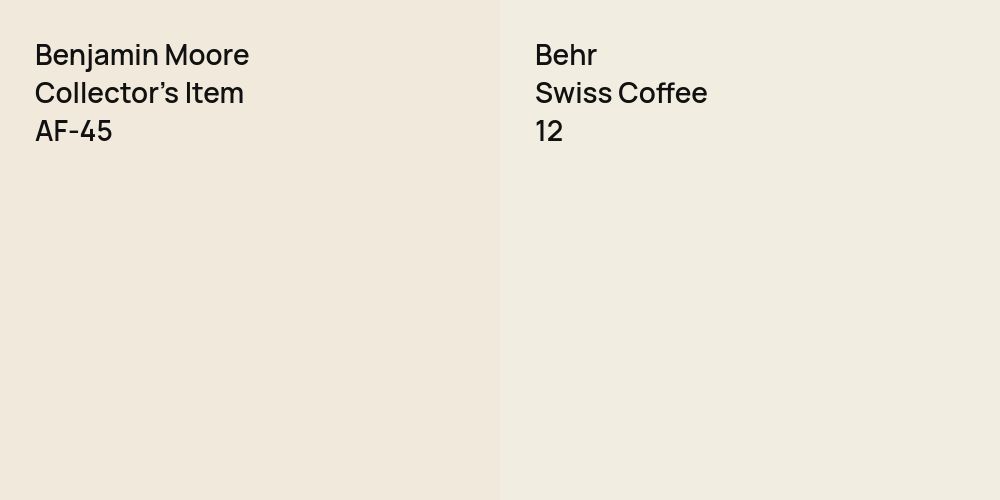 Benjamin Moore Collector's Item vs. Behr Swiss Coffee