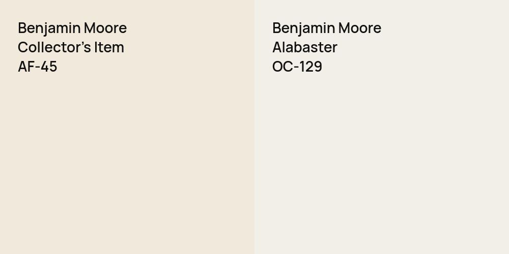 Benjamin Moore Collector's Item vs. Benjamin Moore Alabaster