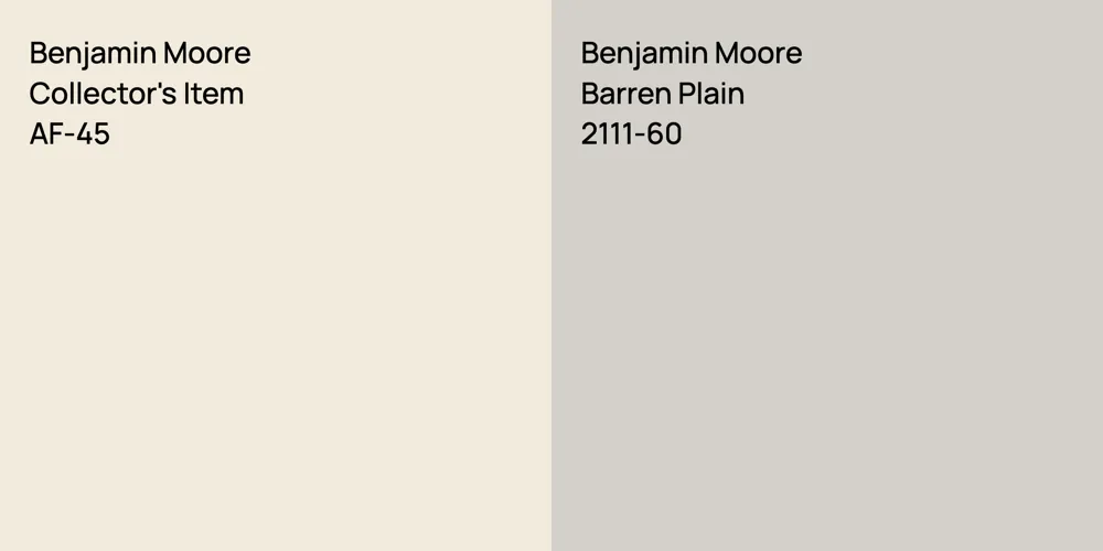 Benjamin Moore Collector's Item vs. Benjamin Moore Barren Plain