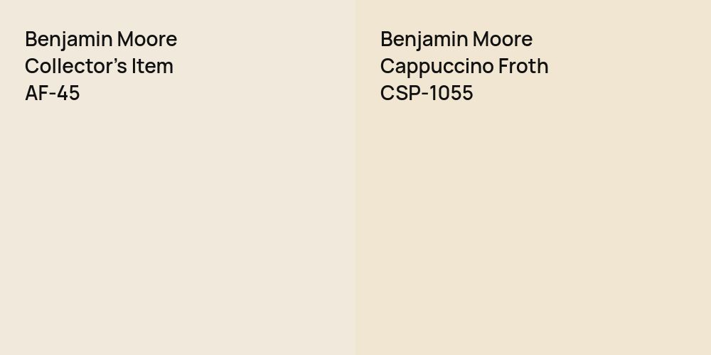 Benjamin Moore Collector's Item vs. Benjamin Moore Cappuccino Froth