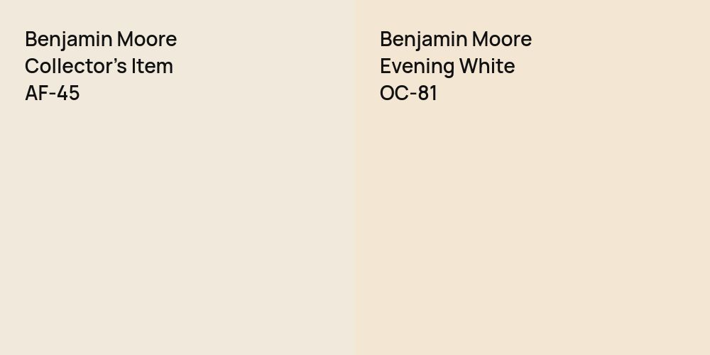 Benjamin Moore Collector's Item vs. Benjamin Moore Evening White