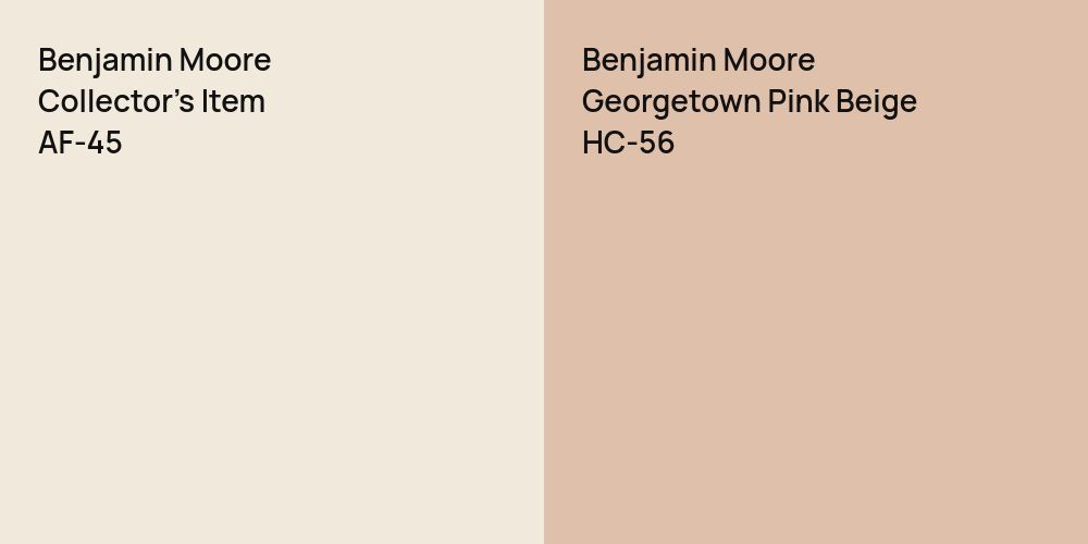 Benjamin Moore Collector's Item vs. Benjamin Moore Georgetown Pink Beige