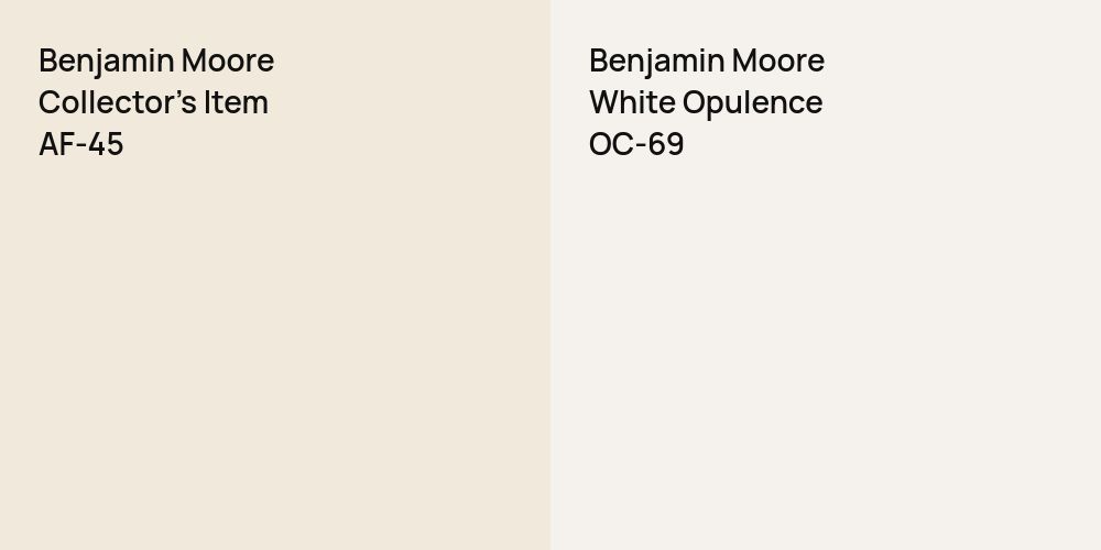 Benjamin Moore Collector's Item vs. Benjamin Moore White Opulence